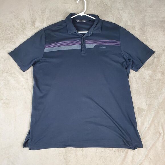 Travis Mathew Other - Travis Mathew Polo Shirt Mens XL Blue Striped Pima Cotton Golf Performance Top